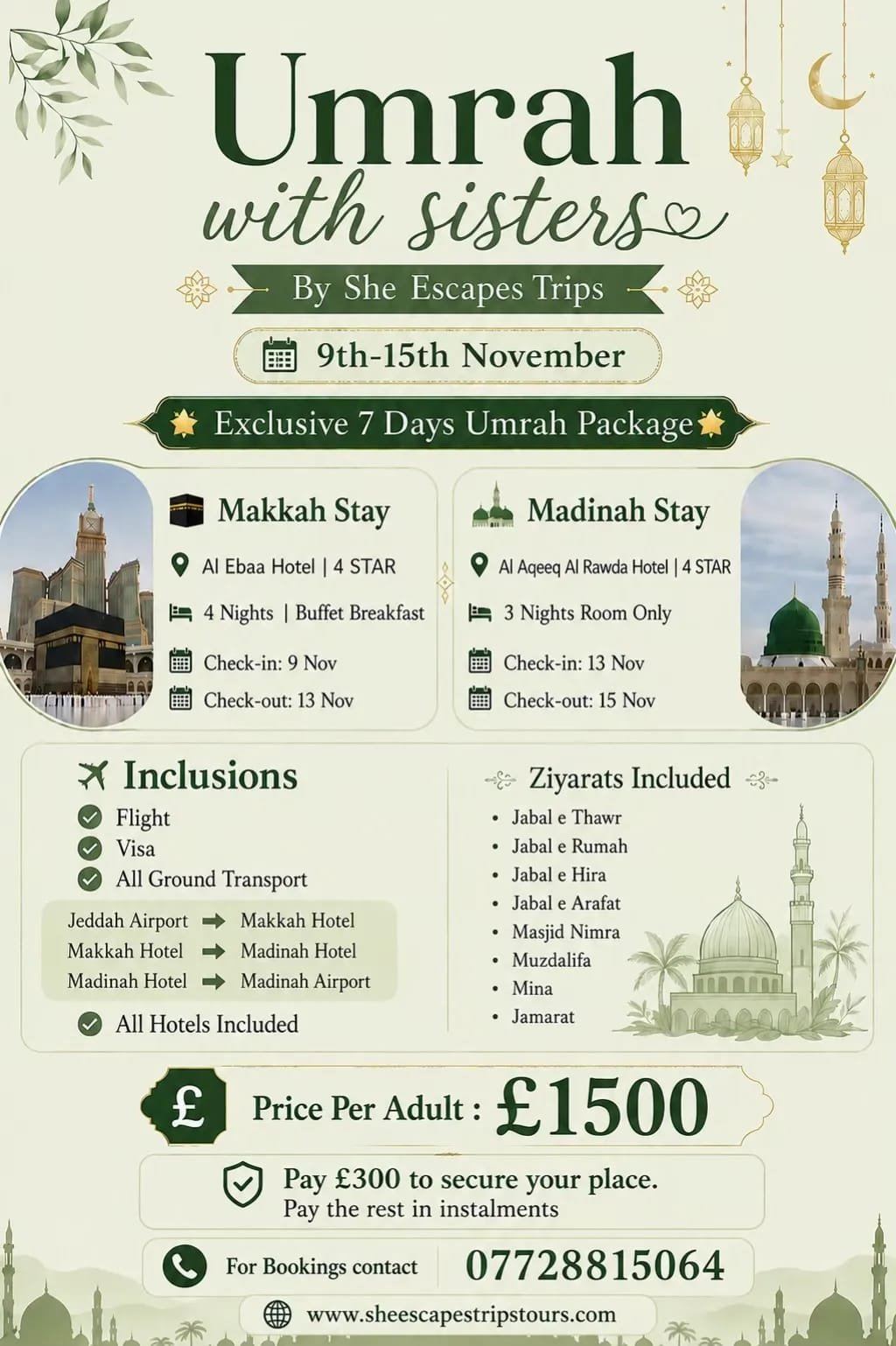 Ladies only Umrah Package